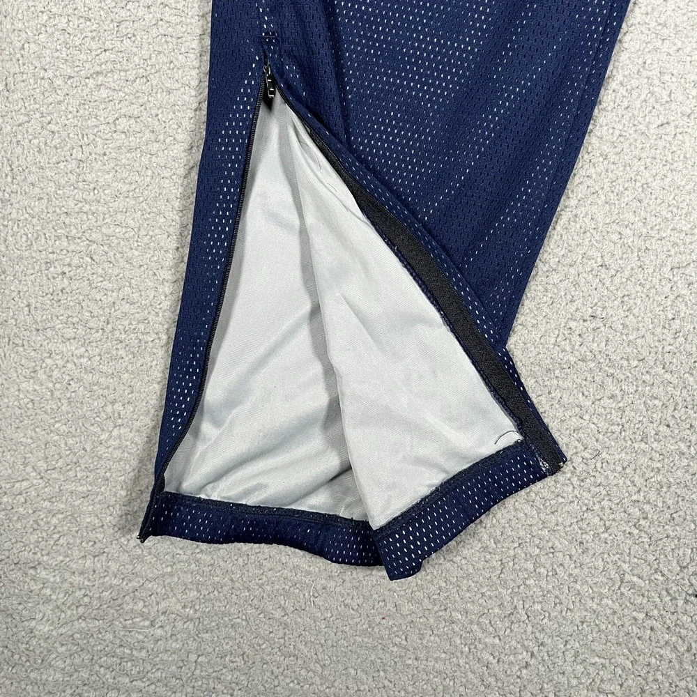 Nike Pants Mens Large Blue Vintage Mesh‎ Basketball Warm Up Ankle Zip Pockets
